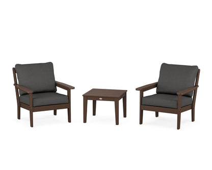 Country Living Cottage 3-Piece Deep Seating Set in Mahogany / Spectrum Carbon