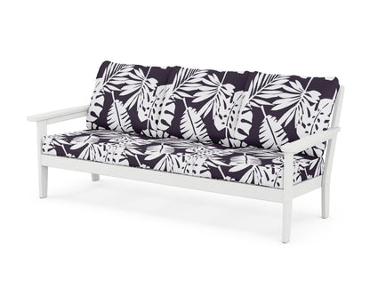 Country Living Cottage Deep Seating Sofa in White / Leaf Navy