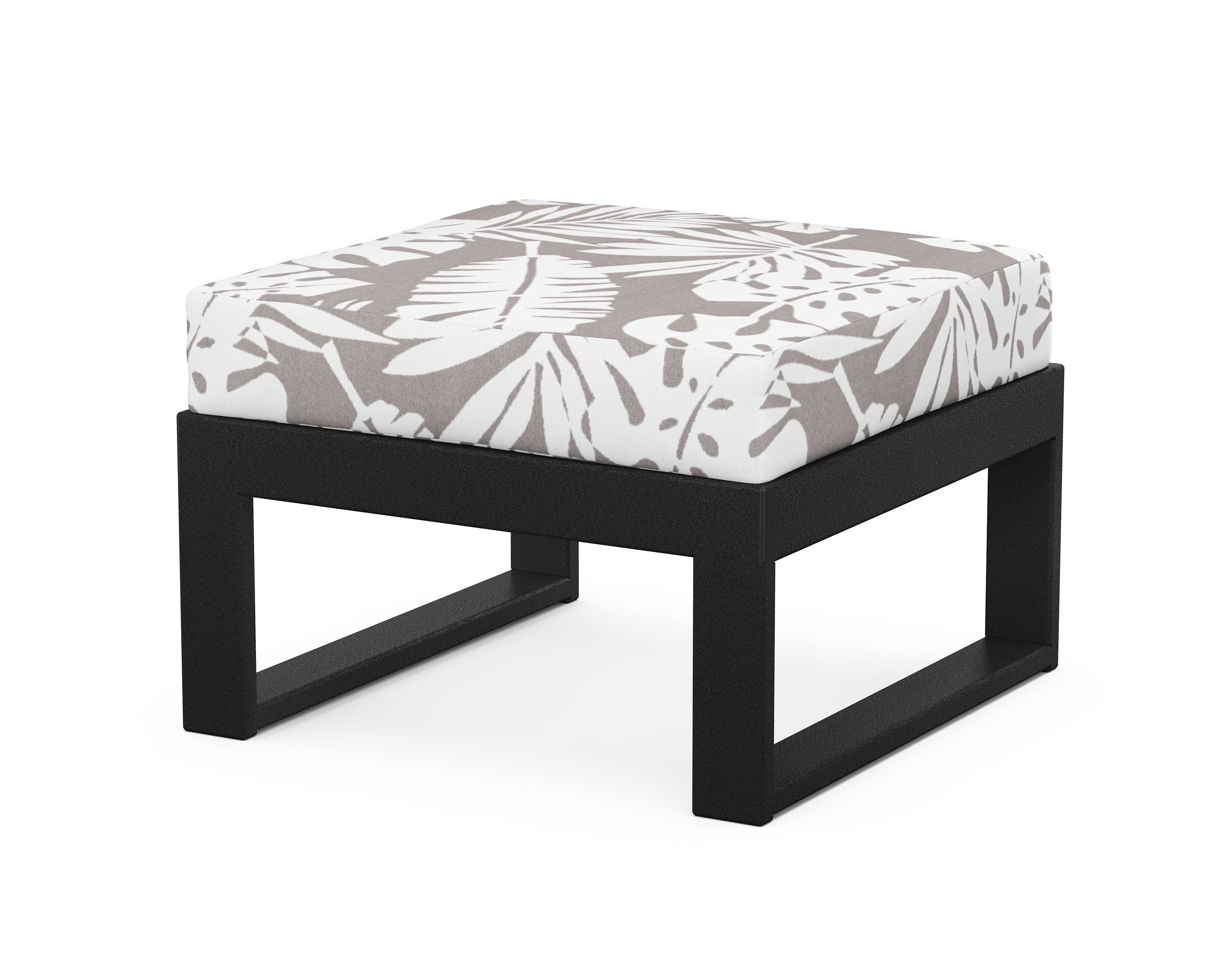 Unbranded Modular Ottoman - Modern in Black / Leaf Grey Mist