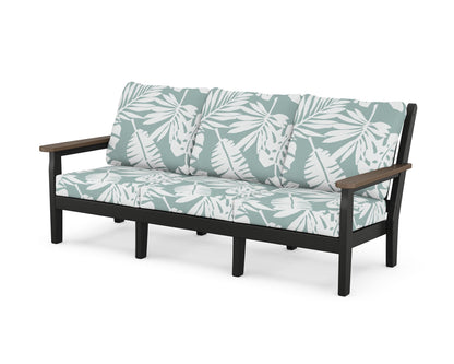 POLYWOOD® Chippendale Deep Seating Sofa in Black / Kona / Leaf Glacier Spa