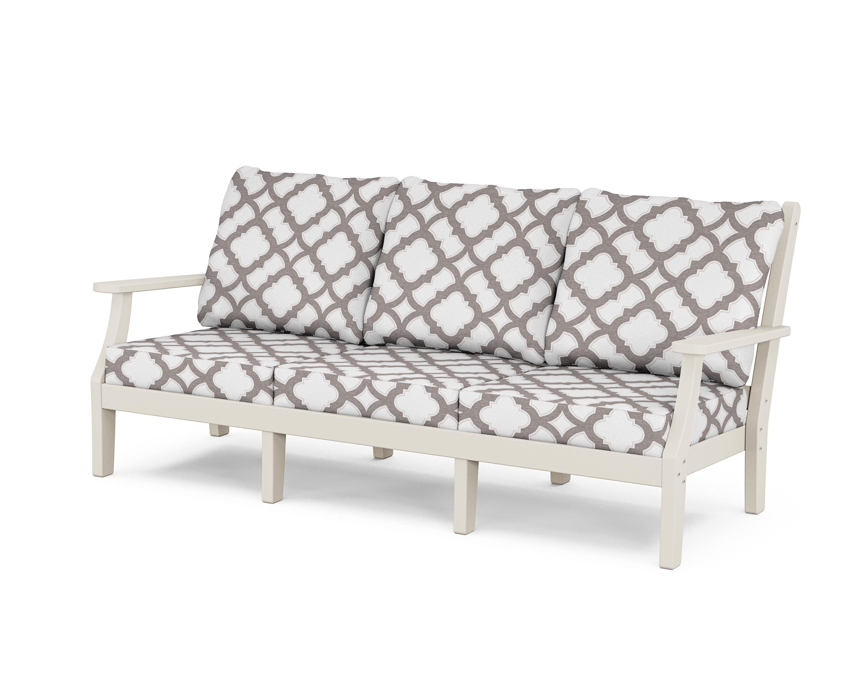 Country Living Wovendale Deep Seating Sofa in Sand / Trellis Grey Mist