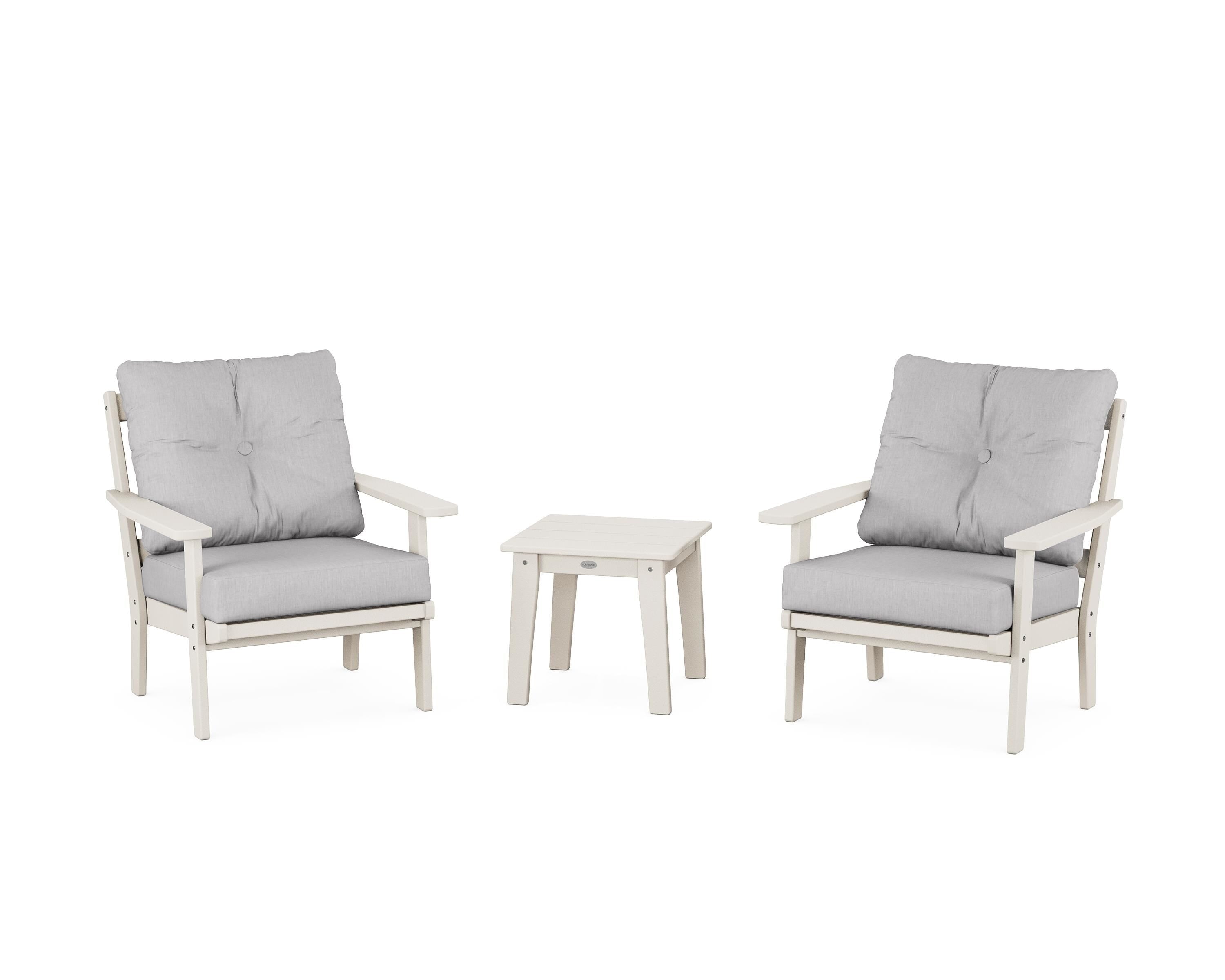 POLYWOOD® Oxford 3-Piece Deep Seating Set in Sand / Granite