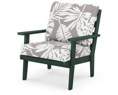 POLYWOOD® Grant Park Deep Seating Chair in Green / Leaf Grey Mist