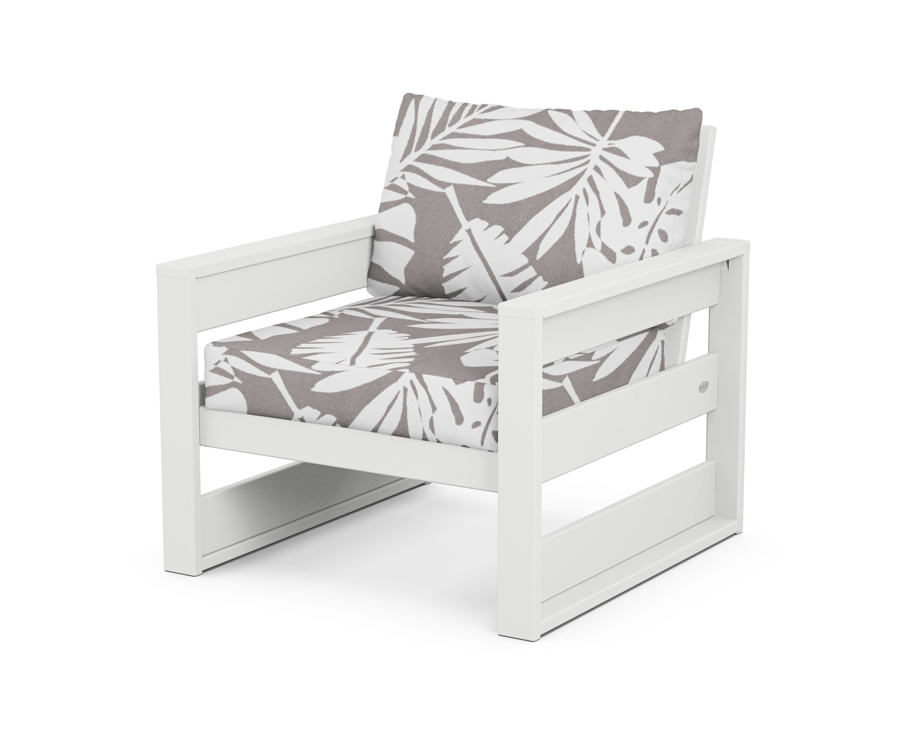 POLYWOOD® Westport Club Chair in White / Leaf Grey Mist