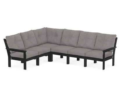 POLYWOOD® Vineyard 6-Piece Sectional in Black / Grey Mist