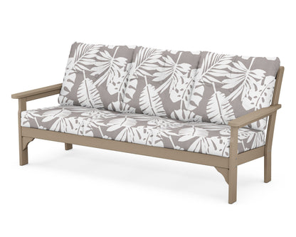 POLYWOOD® Vineyard Deep Seating Sofa in Vintage Sahara / Leaf Grey Mist