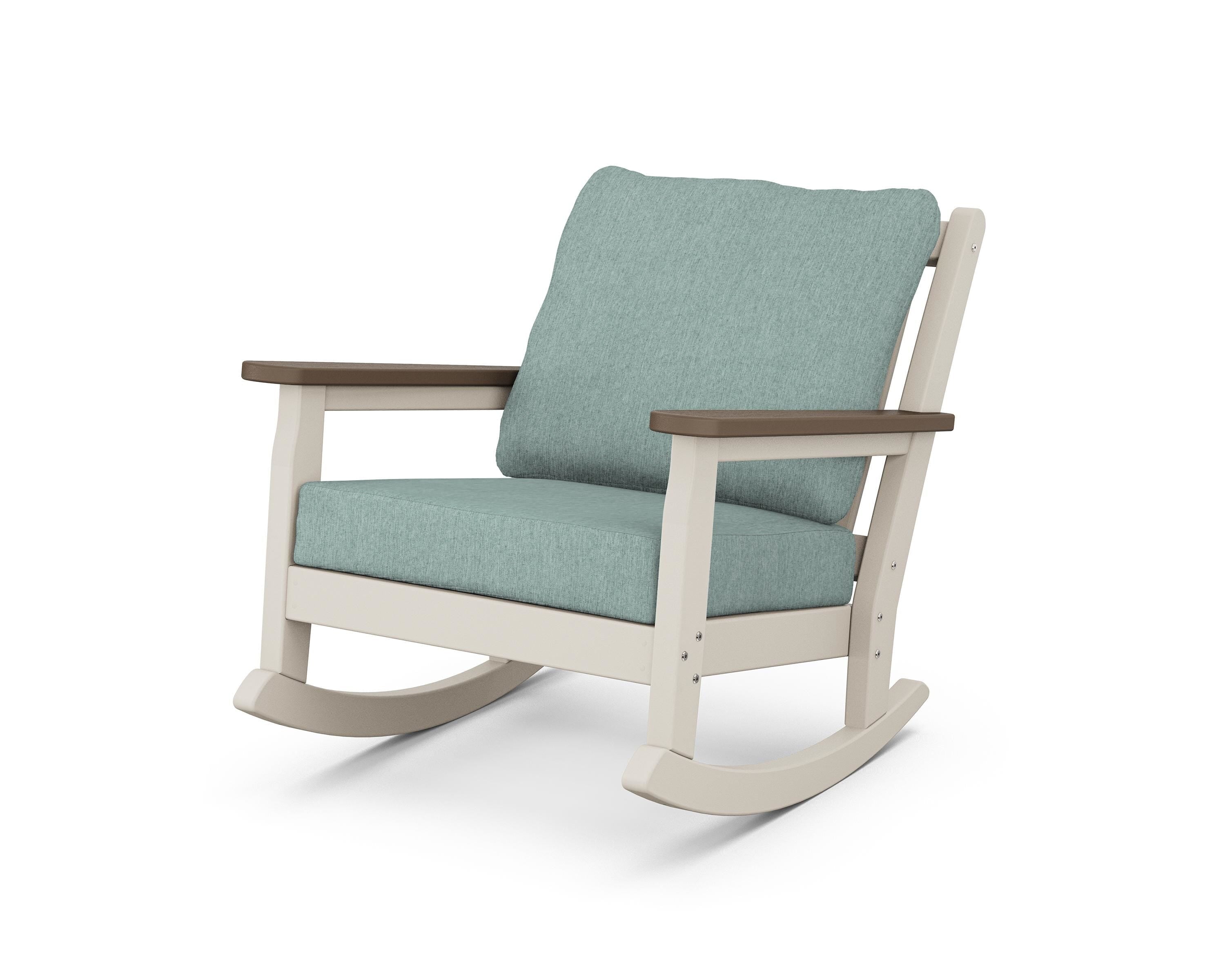 POLYWOOD® Chippendale Deep Seating Rocking Chair in Sand / Kona / Glacier Spa