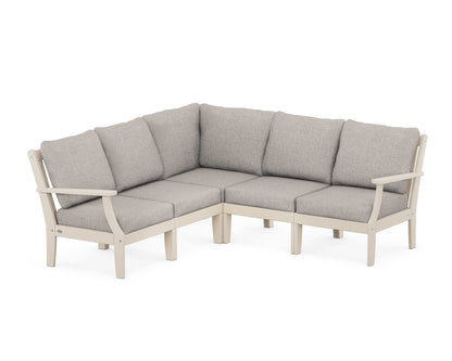 POLYWOOD® Braxton Modular 5-Piece Deep Seating Set in Sand / Weathered Tweed