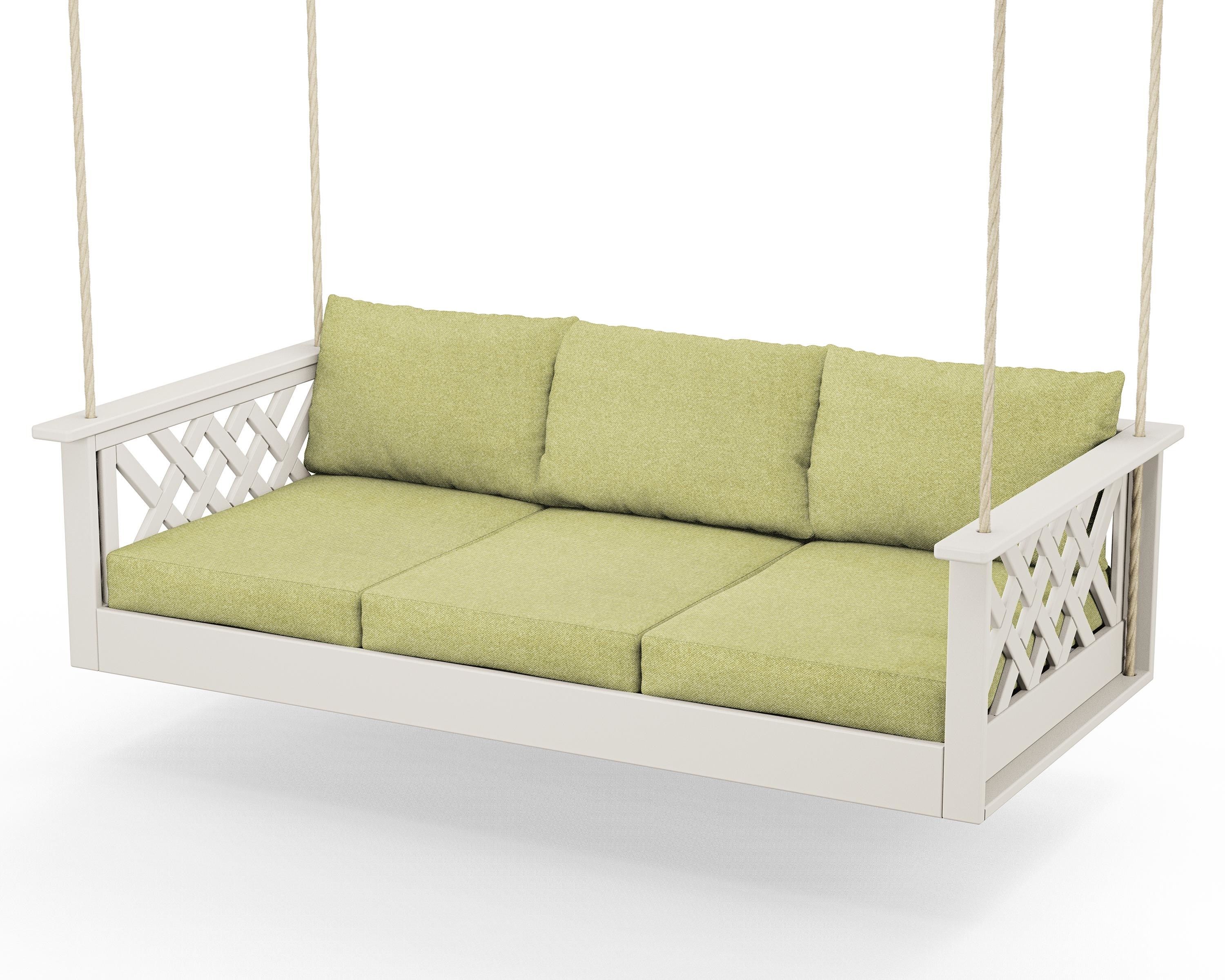 Country Living Wovendale Daybed Swing in Sand / Chartreuse Boucle