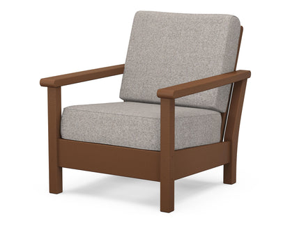 POLYWOOD® Harbour Deep Seating Chair in Teak / Weathered Tweed