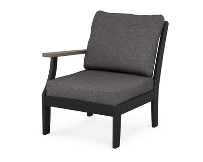POLYWOOD® Braxton Modular Left Arm Chair in Black / Kona / Ash Charcoal