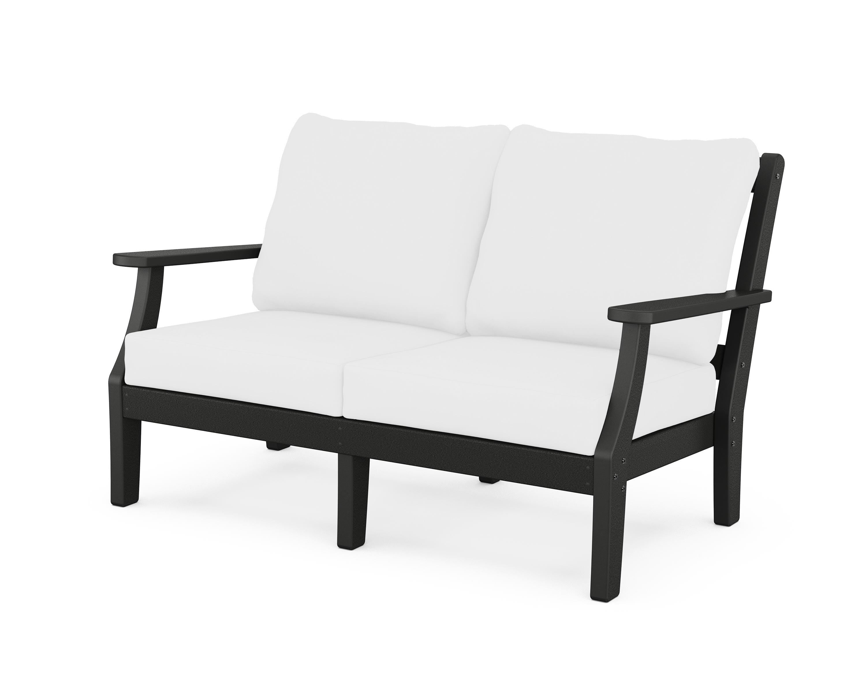 Martha Stewart by POLYWOOD® Chinoiserie Deep Seating Loveseat in Black / Natural