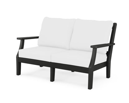 Martha Stewart by POLYWOOD® Chinoiserie Deep Seating Loveseat in Black / Natural