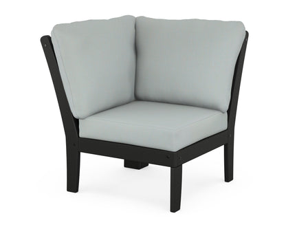 POLYWOOD® Braxton Modular Corner Chair in Black / Spa