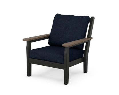 POLYWOOD® Chippendale Deep Seating Chair in Black / Kona / Marine Indigo