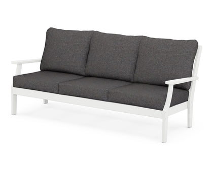 POLYWOOD® Braxton Deep Seating Sofa in White / Ash Charcoal