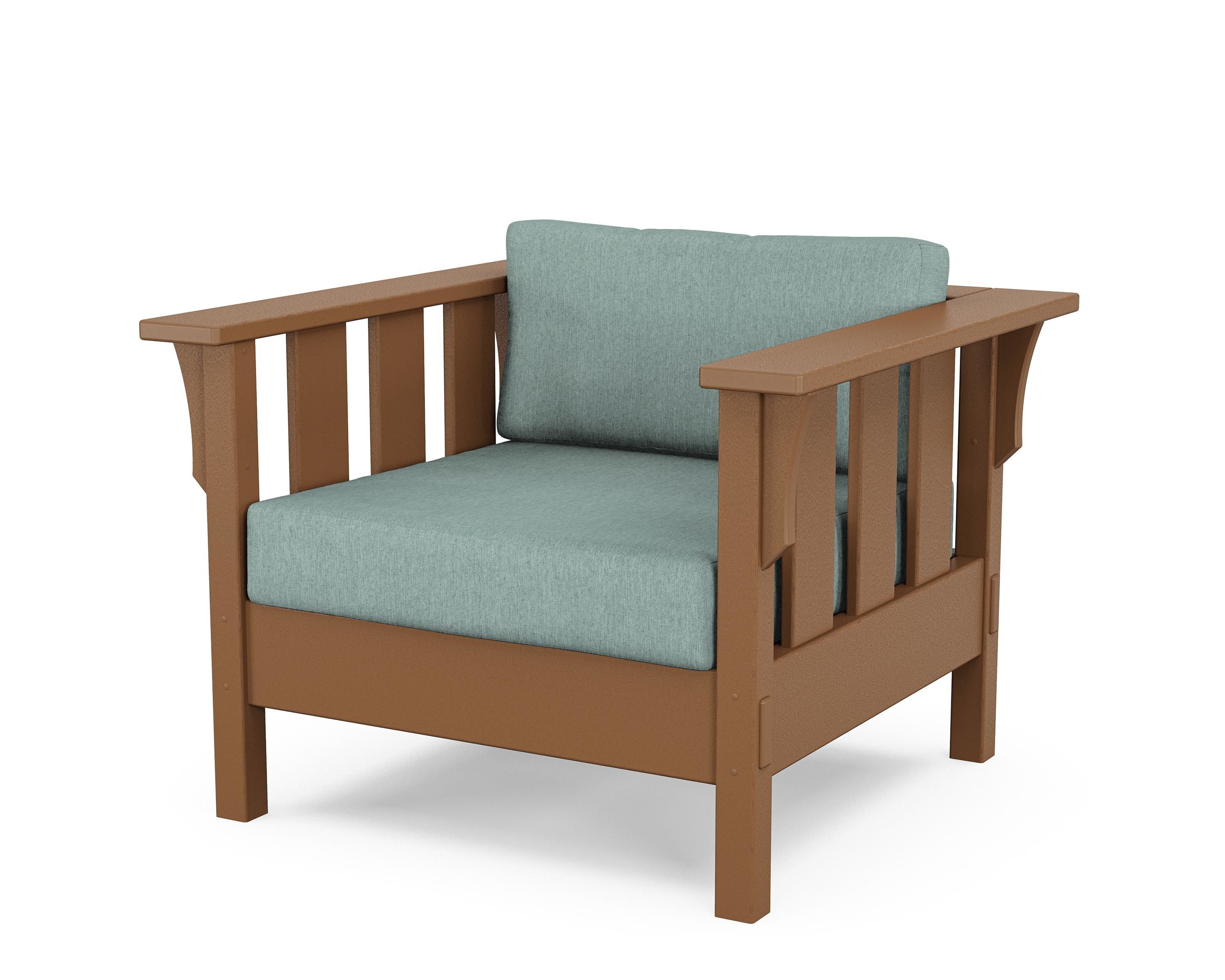 Martha Stewart by POLYWOOD® Acadia Deep Seating Chair in Teak / Glacier Spa