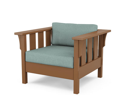 Martha Stewart by POLYWOOD® Acadia Deep Seating Chair in Teak / Glacier Spa
