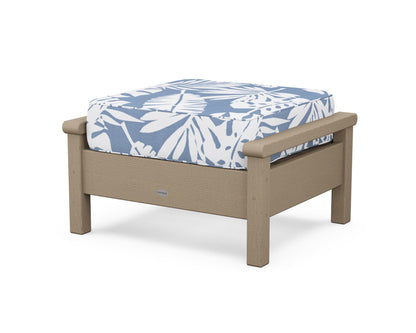 POLYWOOD® Harbour Deep Seating Ottoman in Vintage Sahara / Leaf Sky Blue