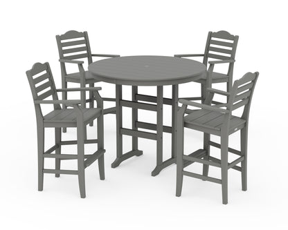 Draper James™ by  POLYWOOD® Savannah 5-Piece Round Farmhouse Bar Set in Slate Grey
