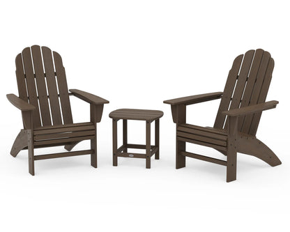 Vineyard 3-Piece Curveback Adirondack Set with South Beach 18" Side Table