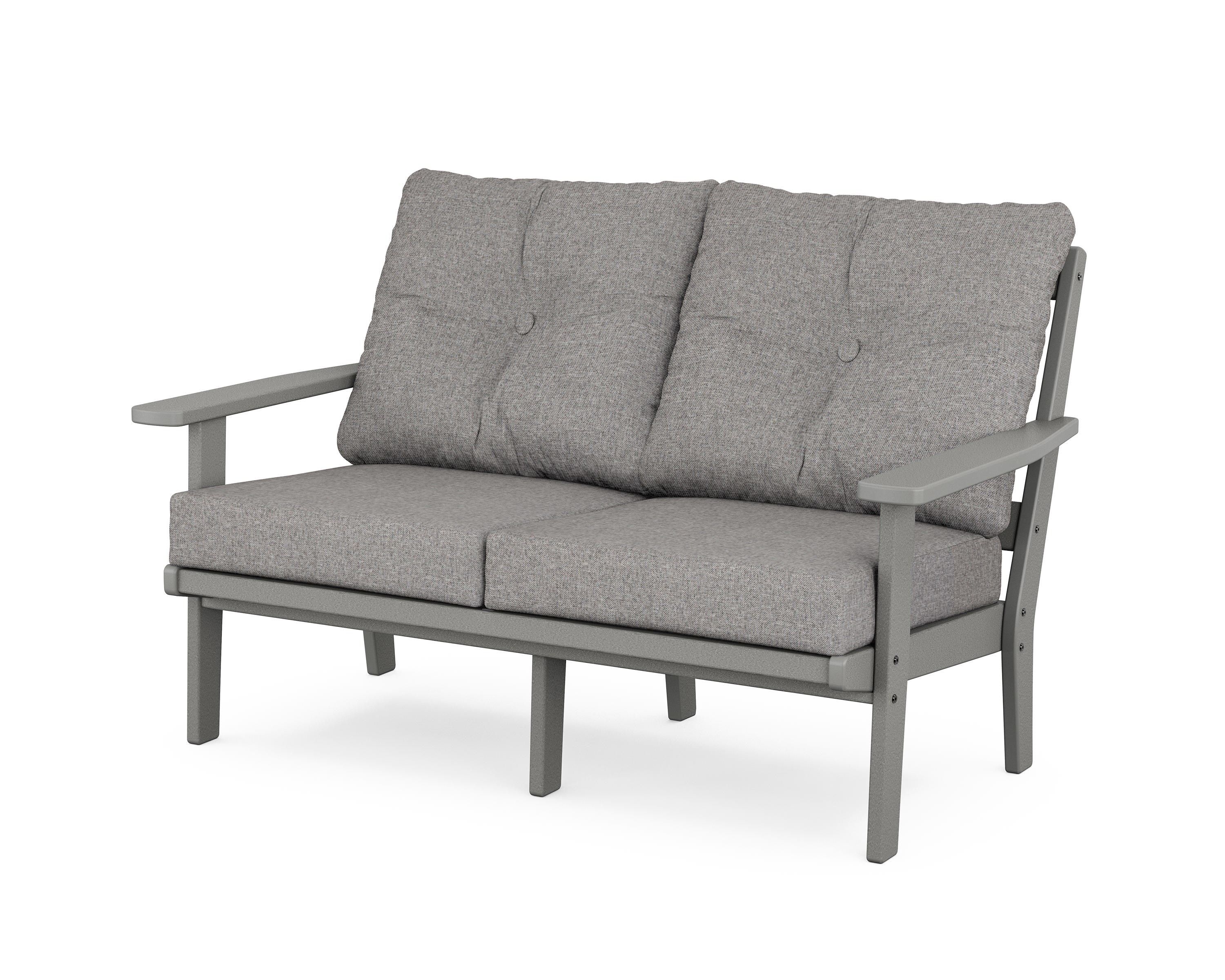 POLYWOOD® Prairie Deep Seating Loveseat in Slate Grey / Grey Mist