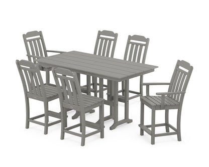 Country Living Cottage 7-Piece Farmhouse Counter Set in Slate Grey