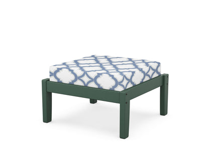 Unbranded Deep Seating Ottoman in Green / Trellis Sky Blue
