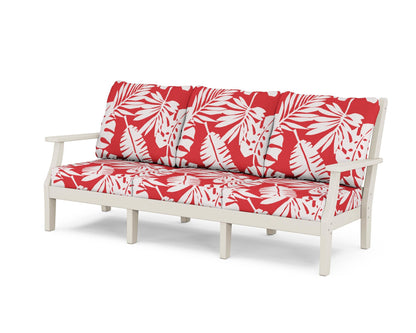Country Living Wovendale Deep Seating Sofa in Sand / Leaf Crimson