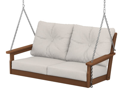 POLYWOOD® Vineyard Deep Seating Swing in Teak / Cast Ash