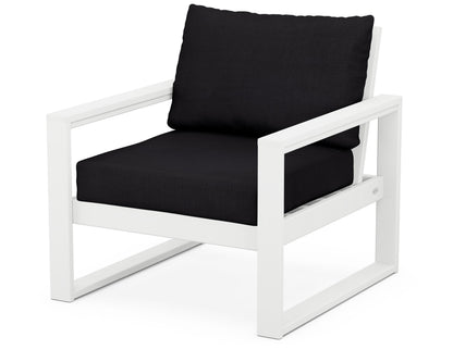 POLYWOOD® EDGE Club Chair in White / Midnight Linen
