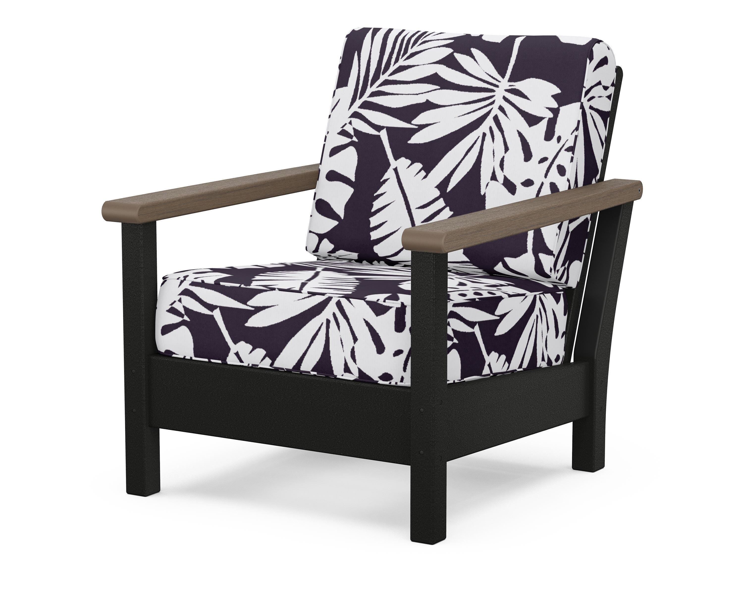 POLYWOOD® Harbour Deep Seating Chair in Black / Kona / Leaf Navy
