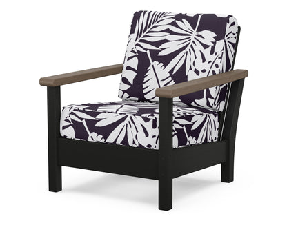 POLYWOOD® Harbour Deep Seating Chair in Black / Kona / Leaf Navy