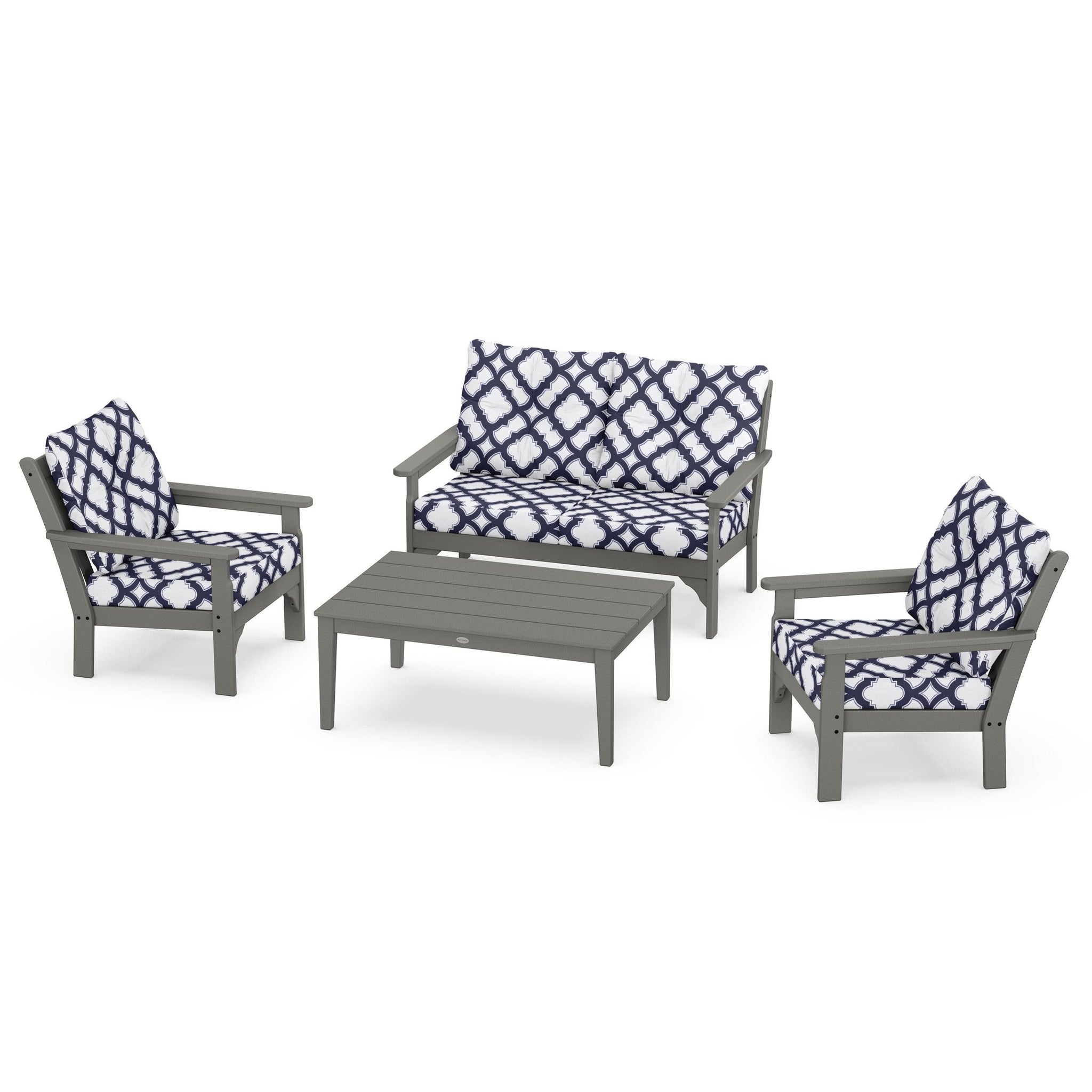 Vineyard 4 Piece Deep Seating Set - Slate Grey