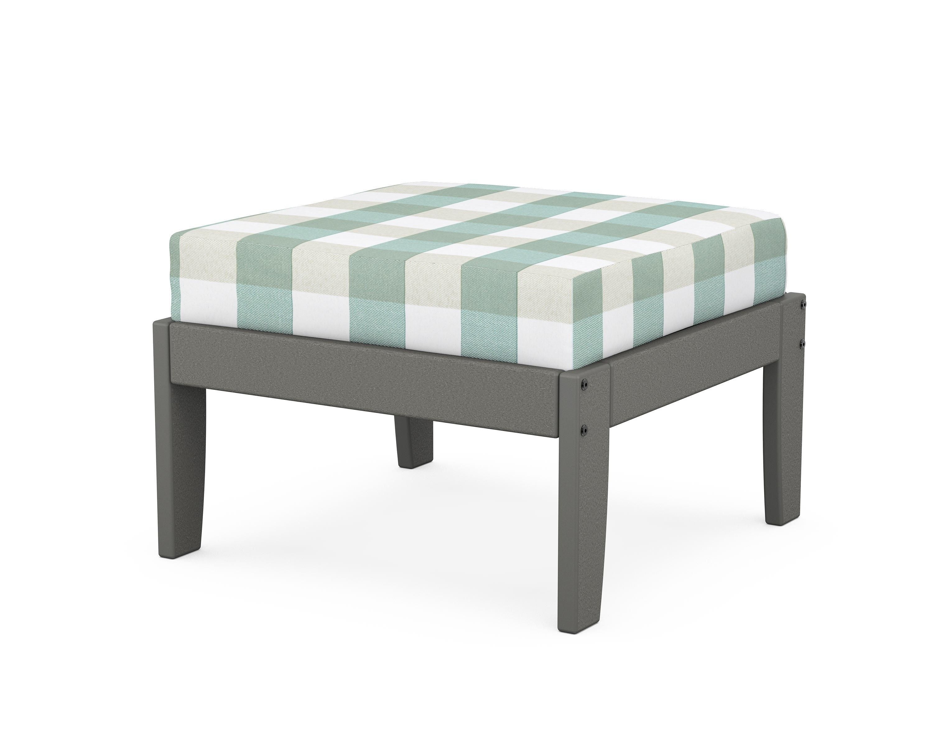 Unbranded Modular Ottoman - Classic in Slate Grey / Buffalo Plaid Glacier Spa
