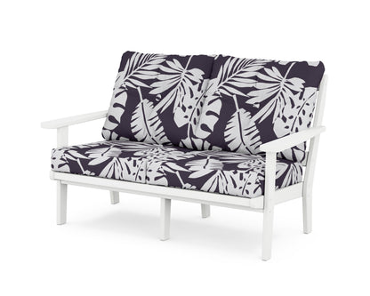 POLYWOOD® Mission Deep Seating Loveseat in White / Leaf Navy