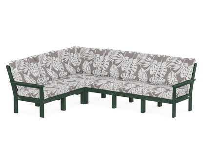 POLYWOOD® Vineyard 6-Piece Sectional in Green / Leaf Grey Mist