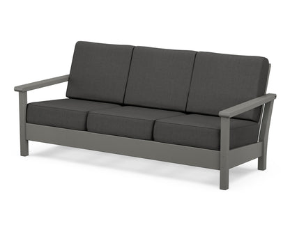 POLYWOOD® Harbour Deep Seating Sofa in Slate Grey / Spectrum Carbon