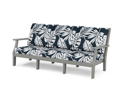 Country Living Wovendale Deep Seating Sofa in Slate Grey / Leaf Marine Indigo