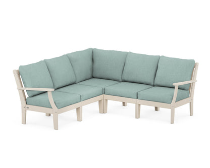 POLYWOOD® Braxton Modular 5-Piece Deep Seating Set in Sand / Glacier Spa