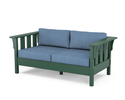 Martha Stewart by POLYWOOD® Acadia Deep Seating Loveseat in Green / Sky Blue
