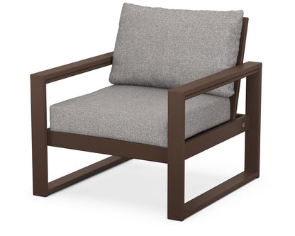 POLYWOOD® EDGE Club Chair in Mahogany / Grey Mist