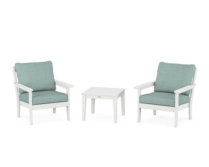 Country Living Cottage 3-Piece Deep Seating Set in White / Glacier Spa