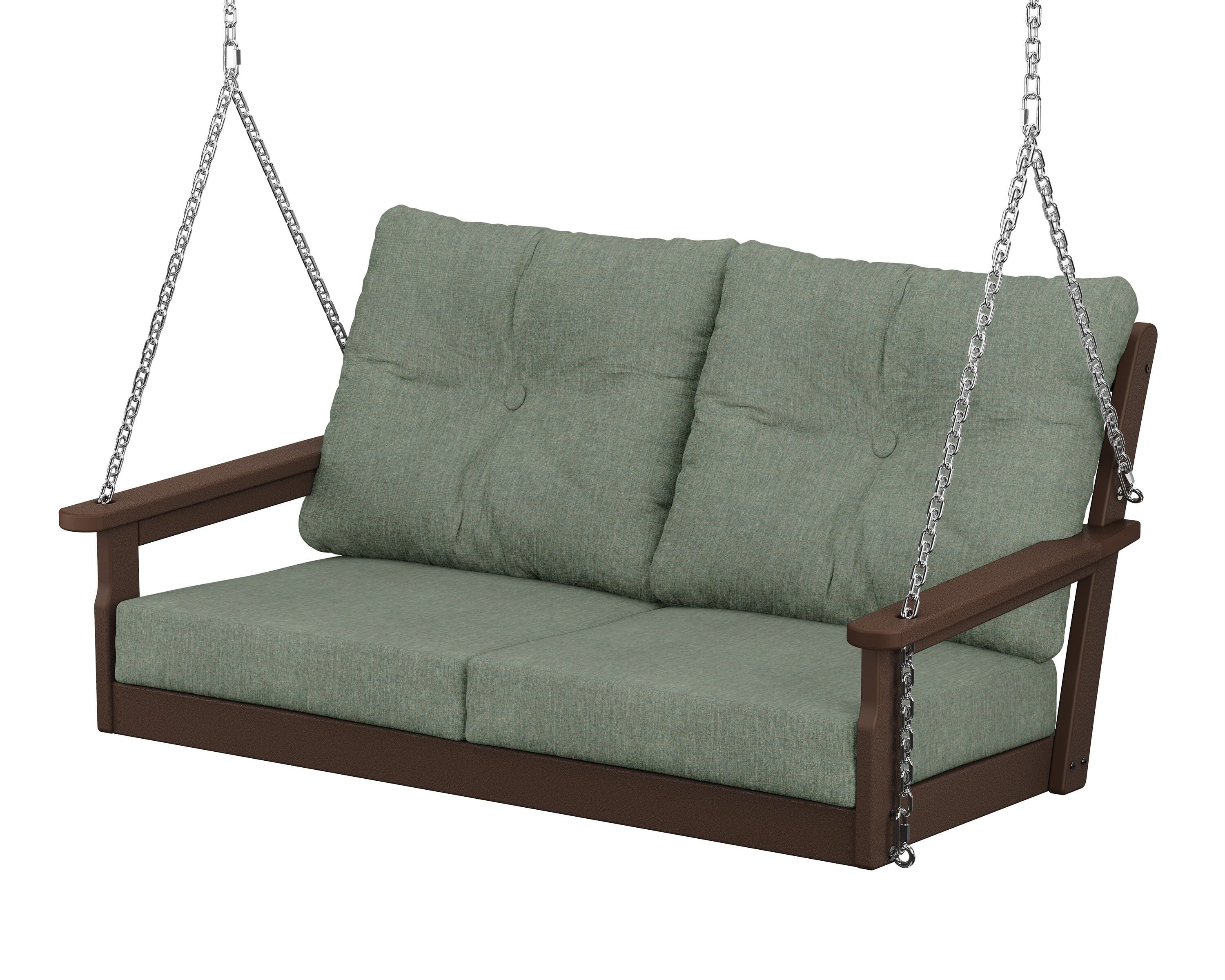 POLYWOOD® Vineyard Deep Seating Swing in Mahogany / Cast Sage
