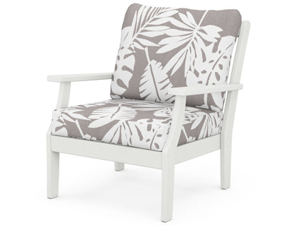POLYWOOD® Braxton Deep Seating Chair in Vintage White / Leaf Grey Mist