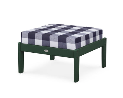 POLYWOOD® Braxton Deep Seating Ottoman in Green / Buffalo Plaid Navy