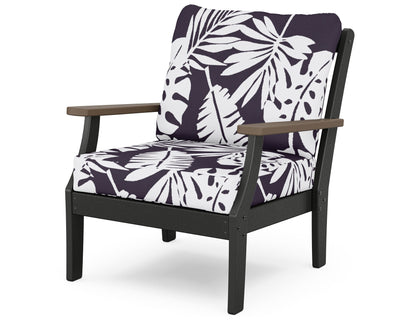 POLYWOOD® Braxton Deep Seating Chair in Black / Kona / Leaf Navy