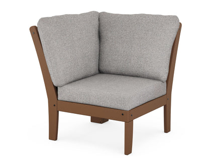 POLYWOOD® Braxton Modular Corner Chair in Teak / Grey Mist