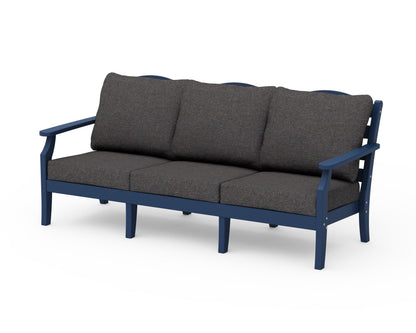 Draper James™ by  POLYWOOD® Savannah Deep Seating Sofa in Navy / Ash Charcoal
