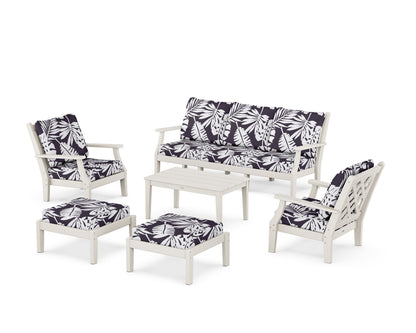 Country Living Wovendale 6-Piece Lounge Sofa Set in Sand / Leaf Navy